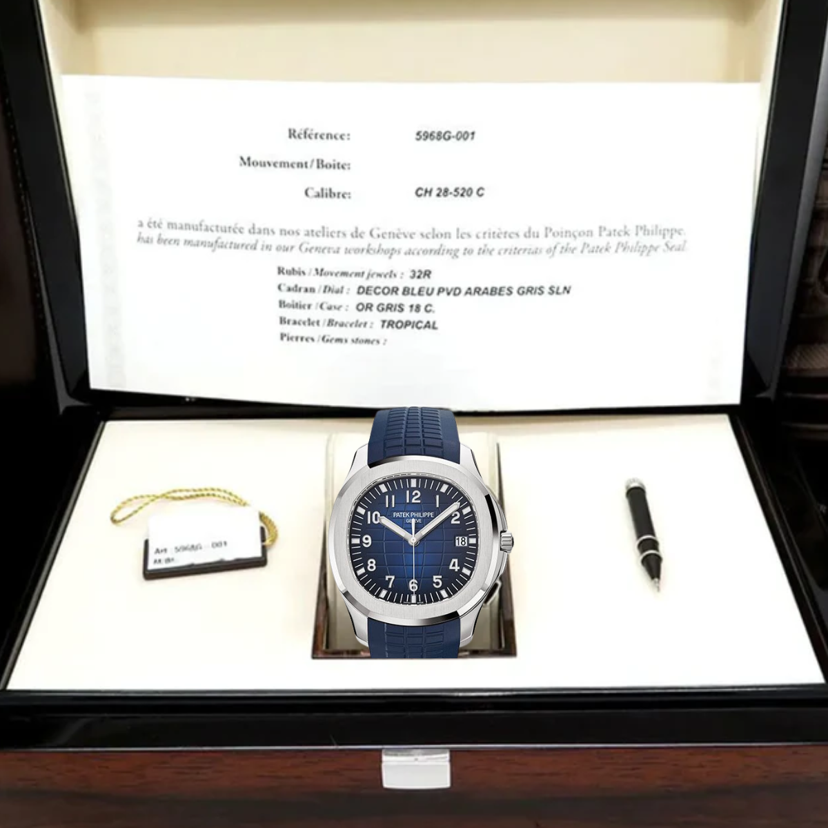 Montre Patek Philippe Genève Aquanaut – Certificat